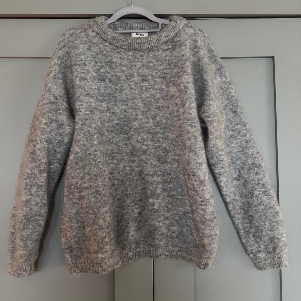 Acne Studios Heathered Gray Women's Crew Neck Sweater